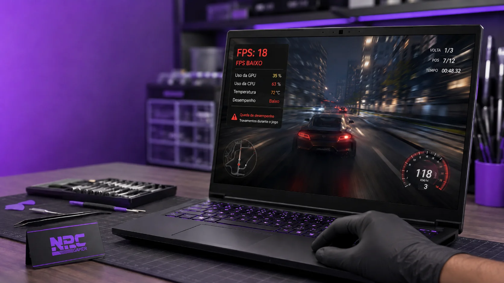 PC Gamer com queda de FPS